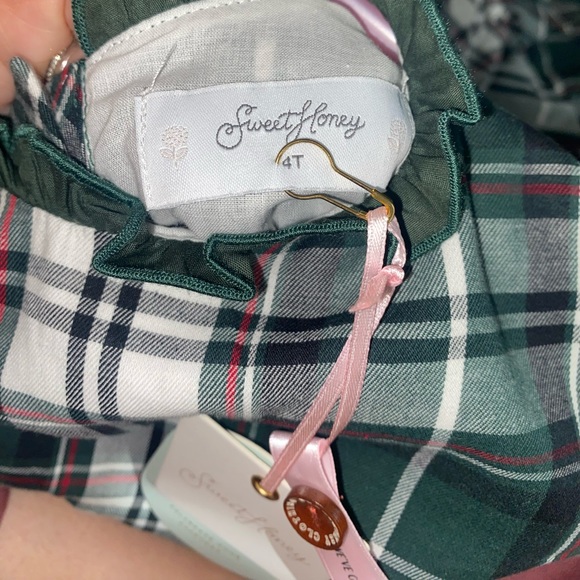 NWT Sweethoney Pine Plaid Holiday Dress- size 4t - Picture 3 of 6